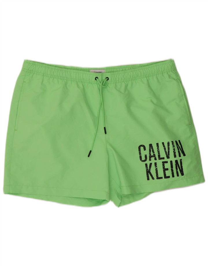 CALVIN KLEIN Shorts de natação masculino gráfico 2XL poliéster verde