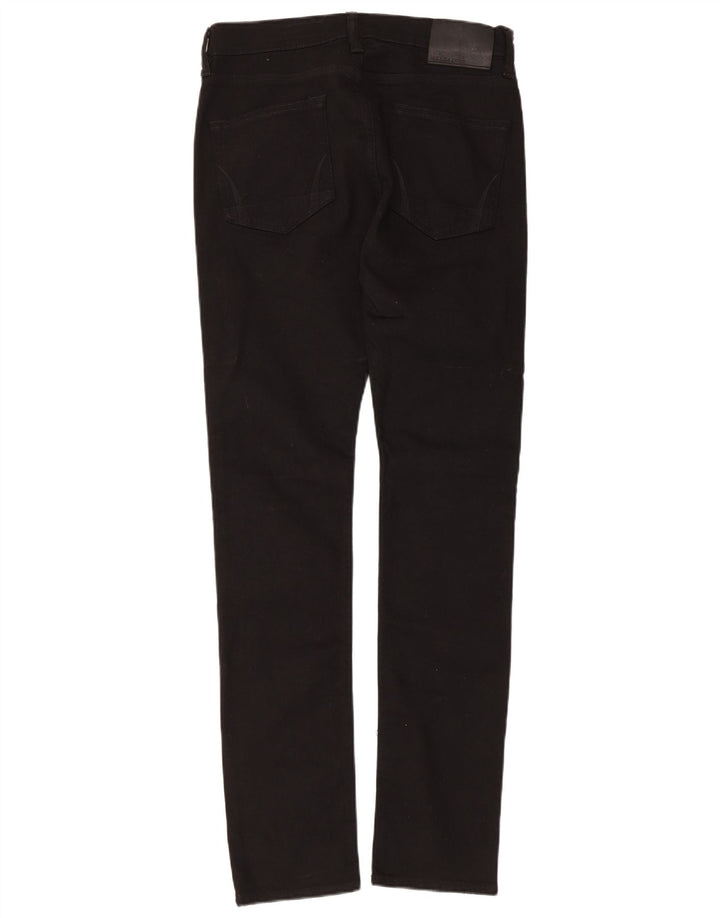 All Saints Mens Cigarette Slim Jeans W30 L31 Algodão Preto