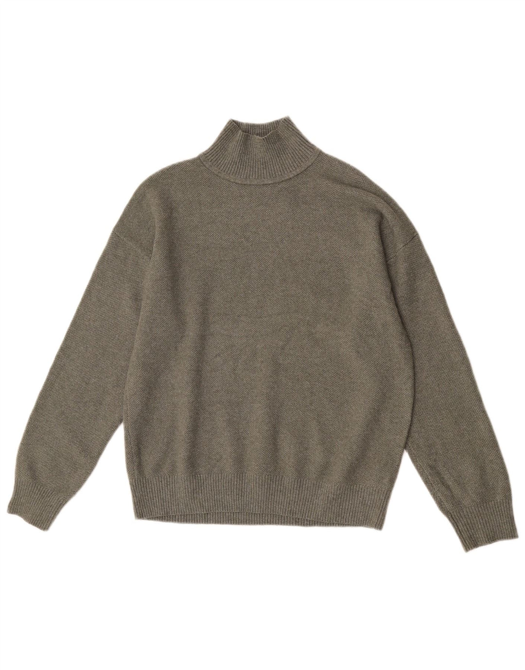 Suéter feminino Marks & Spencer com gola tartaruga Reino Unido 10 pequeno cáqui