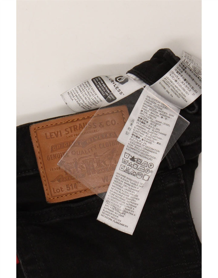 Levi's Masculino 514 Straight Jeans W33 L28 Algodão Preto