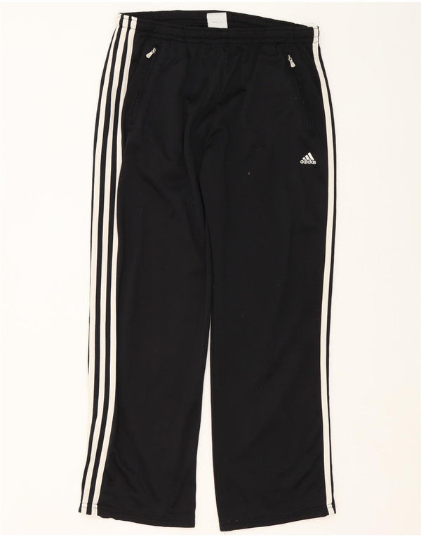 Calças de treino masculinas Adidas UK 40/42 poliéster preto médio