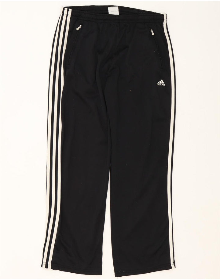 Calças de treino masculinas Adidas UK 40/42 poliéster preto médio