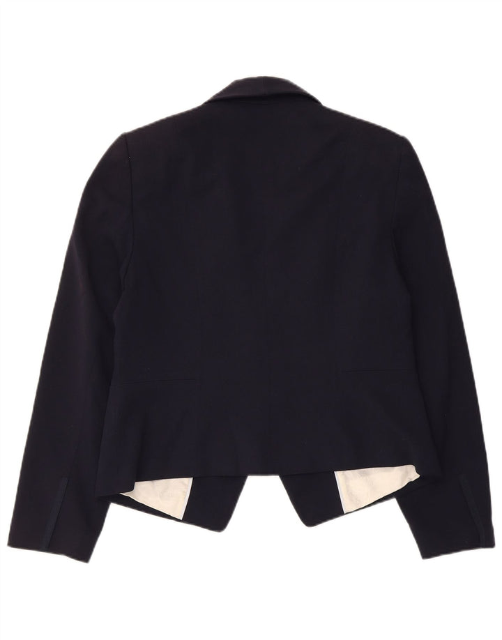 Jaqueta Blazer Feminina Marks & Spencer UK 12 Poliéster Azul Marinho Médio