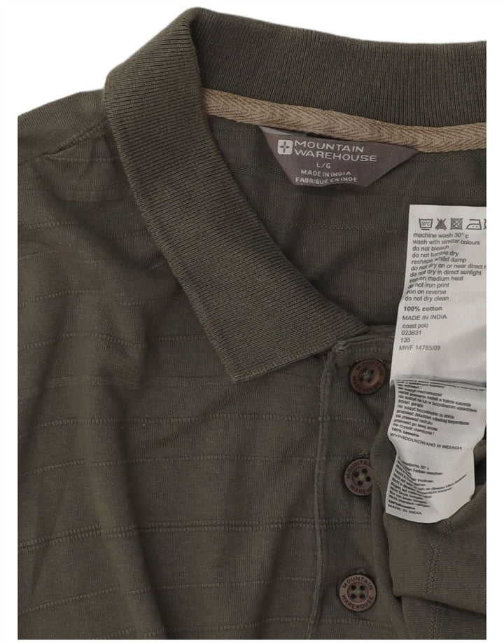 Camisa polo masculina Mountain Warehouse grande algodão cáqui
