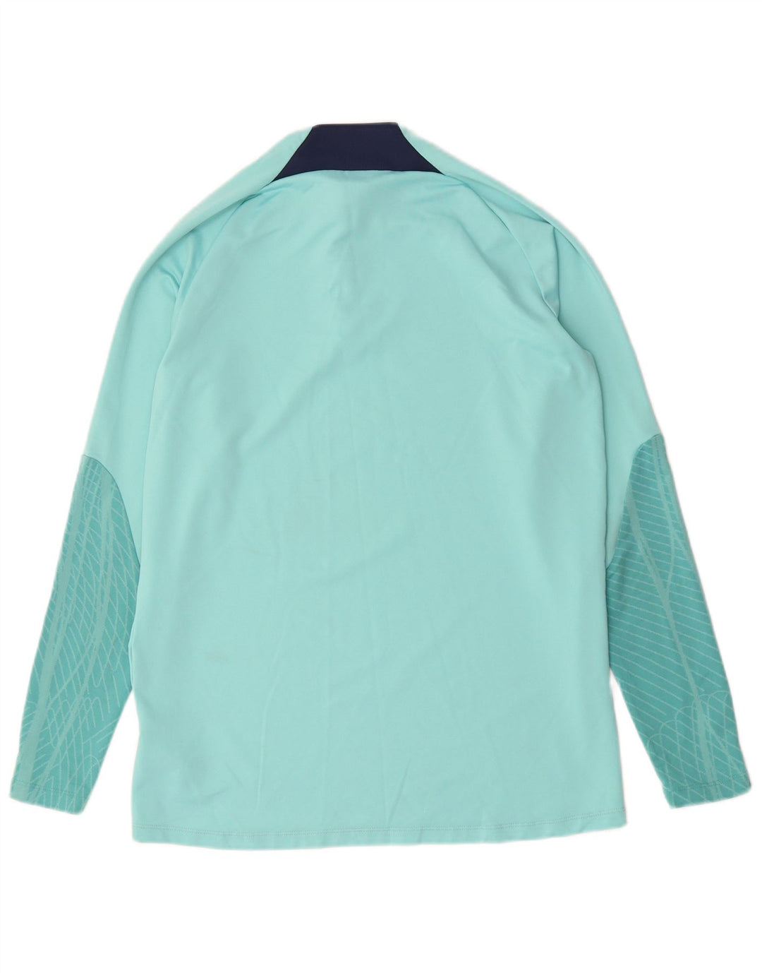 Nike Womens Dri Fit Zip Neck Pullover Treino Top UK 16 Grande Turquesa