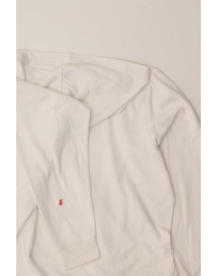 NIKE Womens Oversized Graphic Hoodie Jumper UK 10 Small Off White Cotton Vintage Nike and Second-Hand Nike from Messina Hembry 