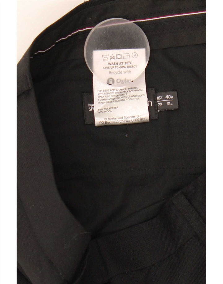Calça masculina Marks & Spencer Autograph Straight Suit W40 L31 preta