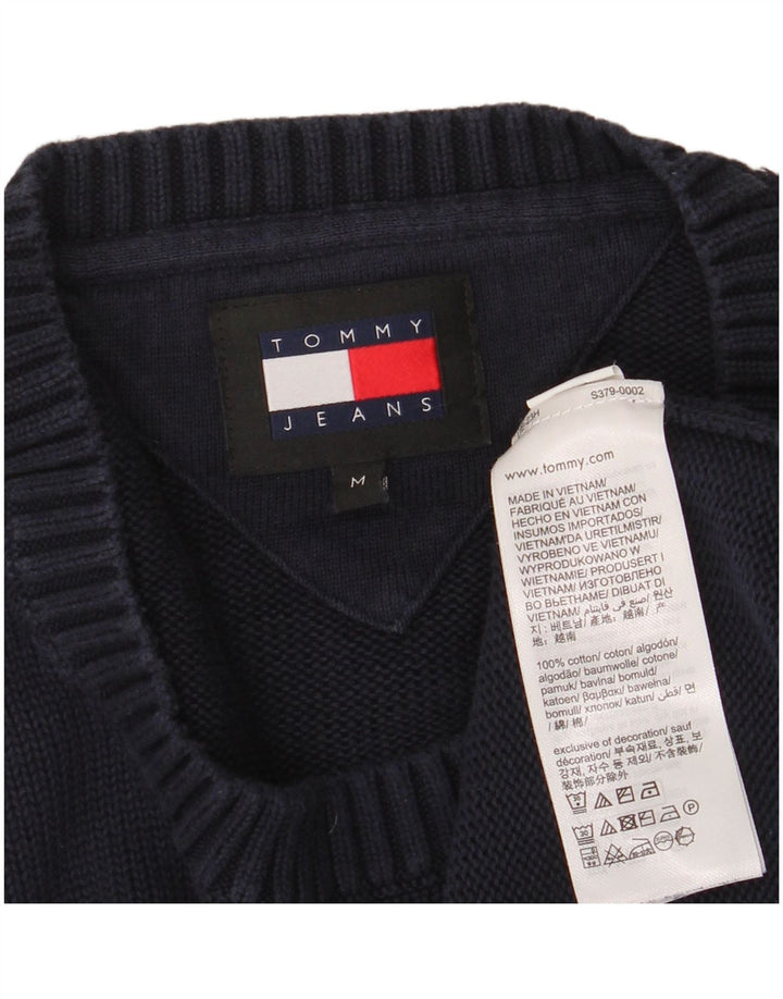 Suéter masculino TOMMY HILFIGER com gola redonda, algodão azul marinho médio