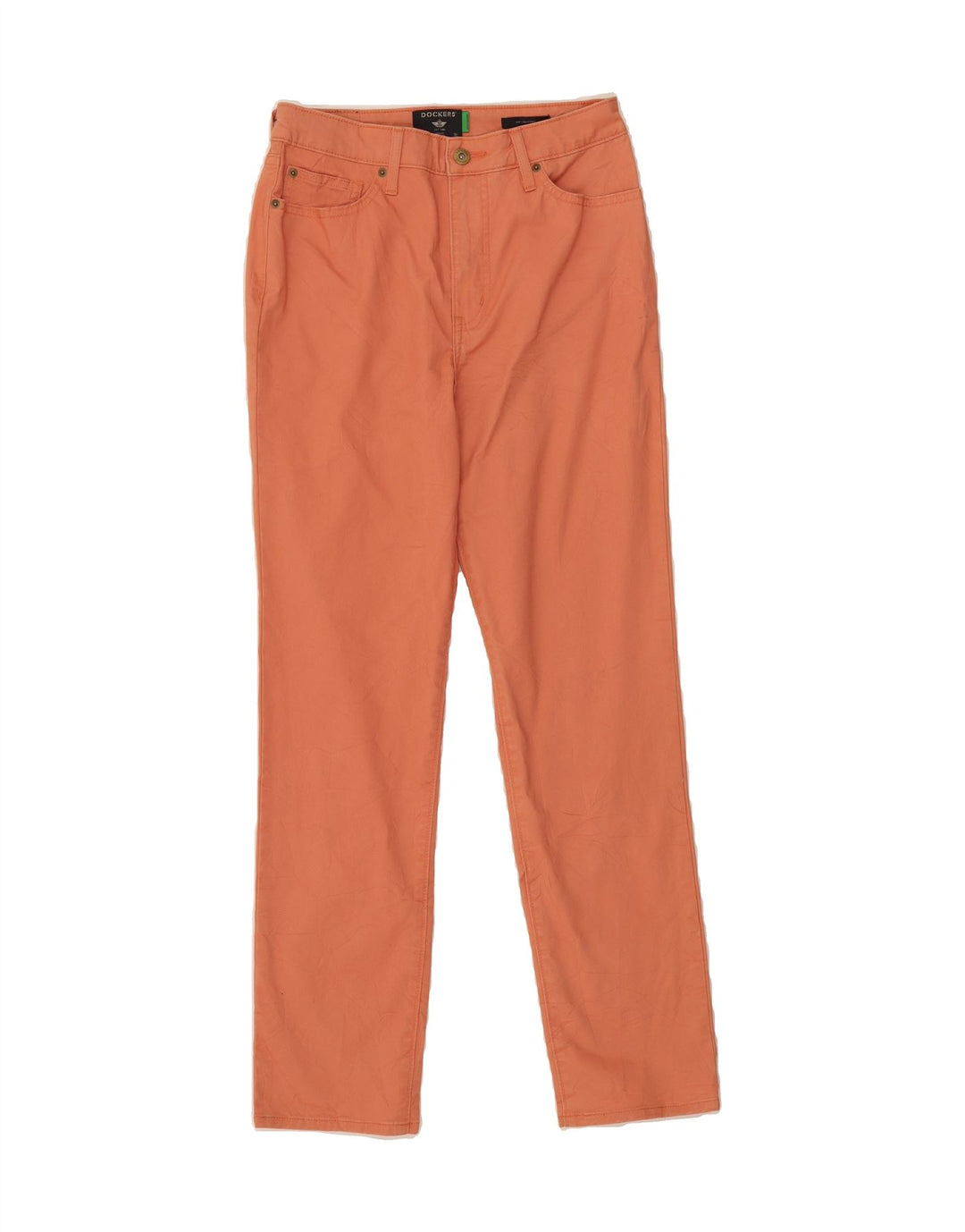 DOCKERS Womens Slim Casual Trousers W27 L29 Orange Cotton Vintage Dockers and Second-Hand Dockers from Messina Hembry 
