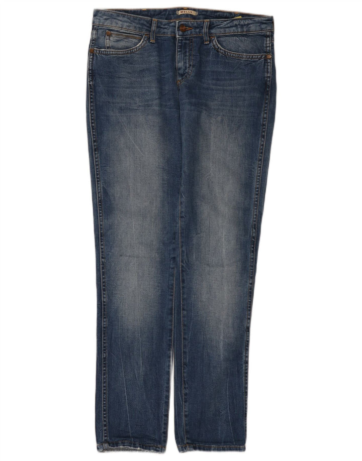 Wrangler feminino Molly Slim Jeans W28 L32 azul algodão