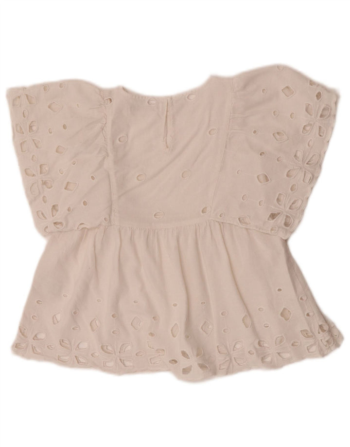 Blusa Zara Meninas Top 6-7 Anos Algodão Branco