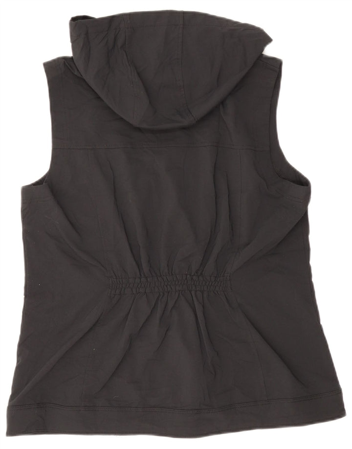 Jaqueta feminina de treino com capuz Columbia UK 14 grande poliéster preto