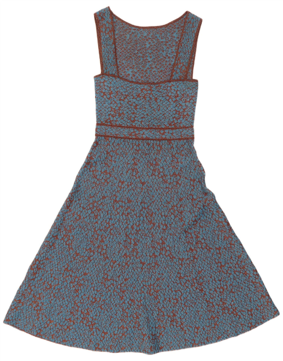 Vestido feminino Missoni sem mangas em linha A IT 42 poliamida manchada azul médio