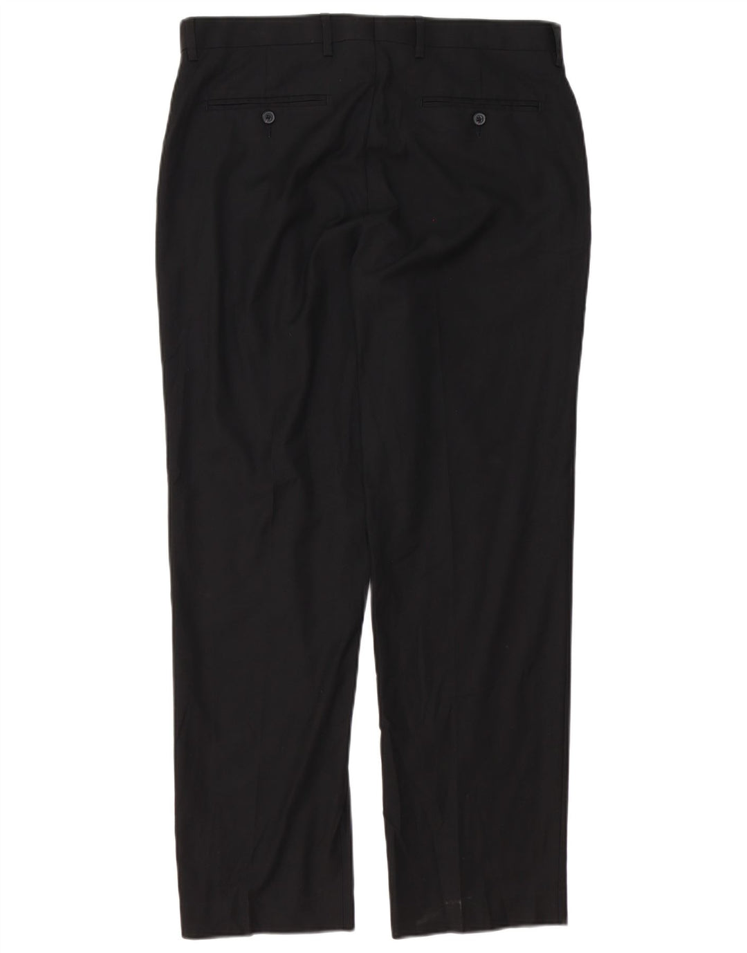 Calça masculina de ajuste regular Marks & Spencer W34 L31 poliéster preto