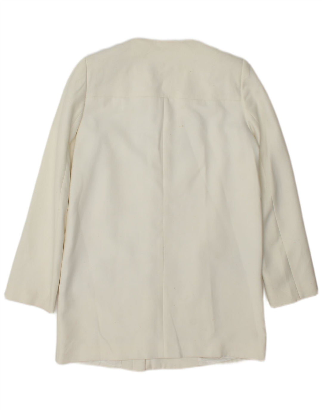 Zara Womens Longline Blazer Jacket UK 14 Médio Branco Poliéster