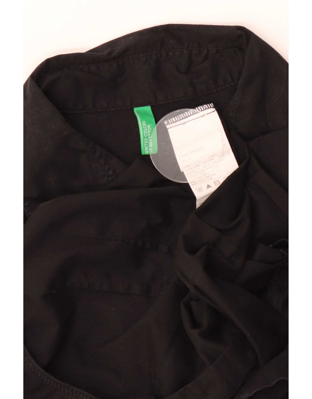 Camiseta feminina Benetton UK 14 grande algodão preto