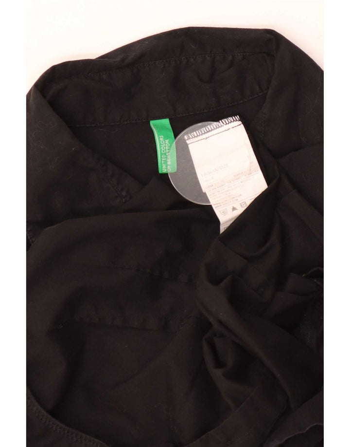 Camiseta feminina Benetton UK 14 grande algodão preto