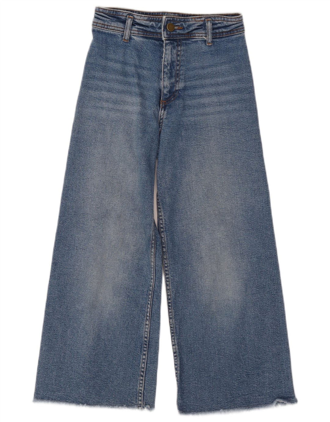ZARA Jeans de perna larga para meninas 9-10 anos W24 L22 Azul