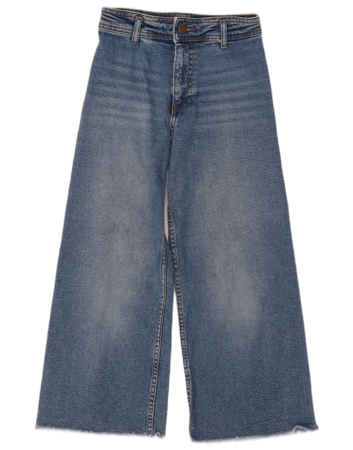 ZARA Jeans de perna larga para meninas 9-10 anos W24 L22 Azul