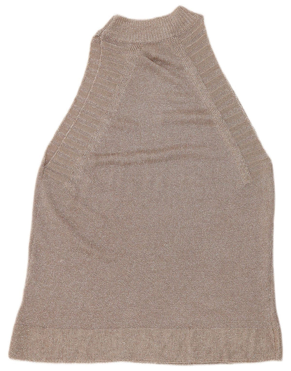 Topshop Feminino Halter UK 12 Médio Prata