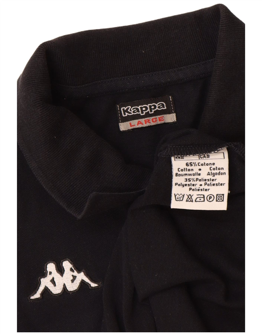 Camisa polo masculina Kappa grande algodão preto