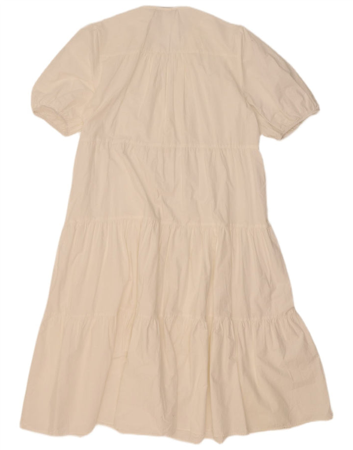 Vestido feminino Zara em camadas UK 14 médio branco