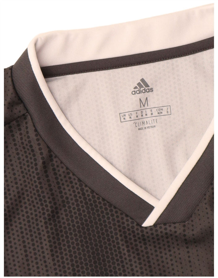 Adidas Mens Climalite Camiseta Top Cinza Médio Manchado