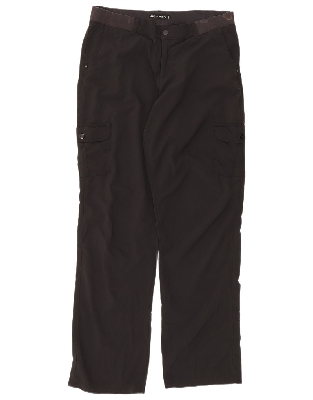 Calça cargo feminina Lee com ajuste relaxado EUA 8 médio W32 L32 poliéster preto