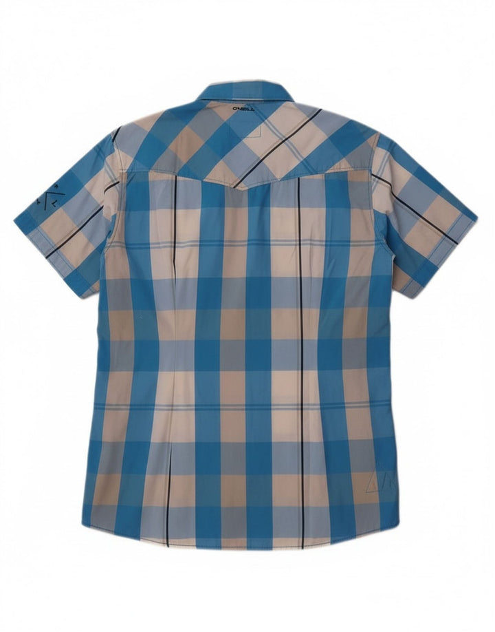 Camisa masculina O'Neill de manga curta slim fit XL azul xadrez algodão