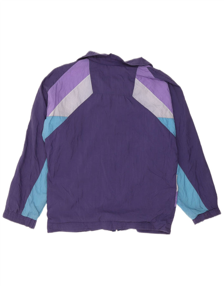Jaqueta superior de agasalho masculino leopardo médio roxo colorblock nylon