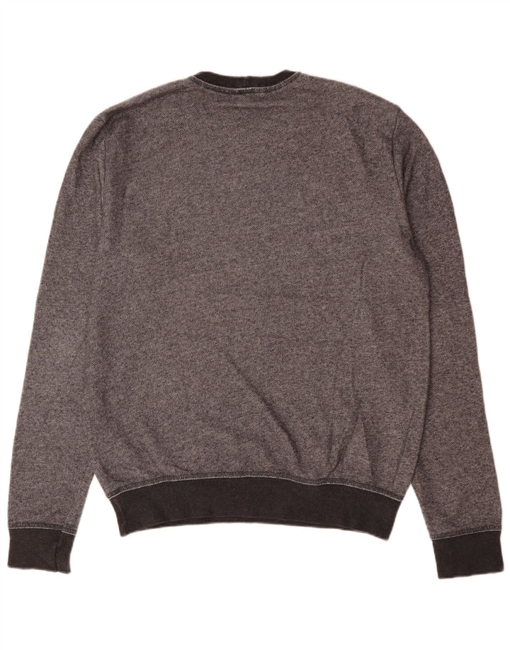 Benetton moletom gráfico masculino jumper 2XL algodão manchado cinza