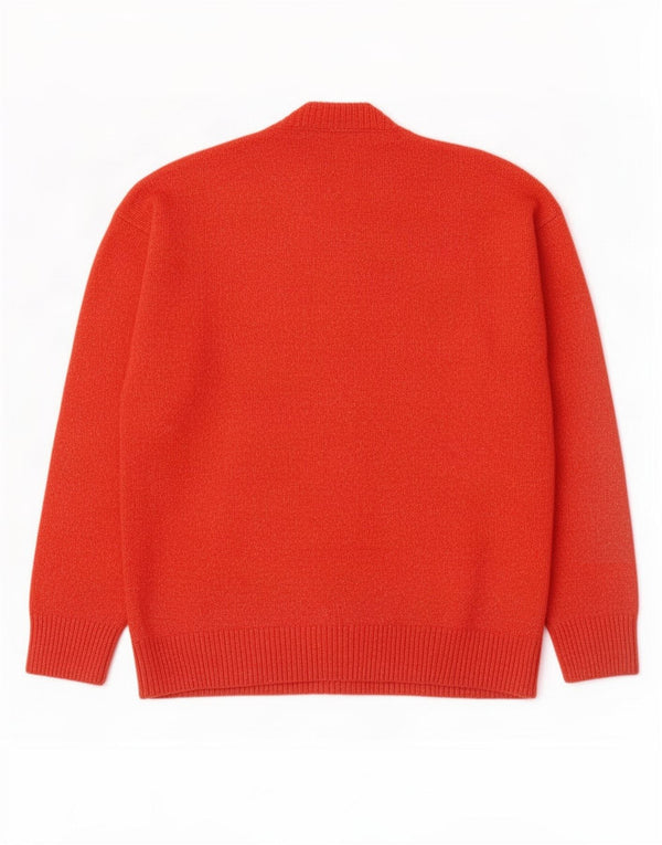 Zara Suéter masculino com gola redonda laranja médio