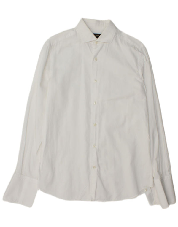 Camisa masculina Massimo Dutti Slim Fit tamanho 39 15 1/2 médio branco