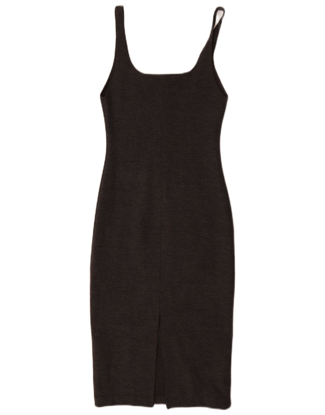 Vestido bodycon feminino sem mangas Zara UK 8 pequeno poliéster cinza