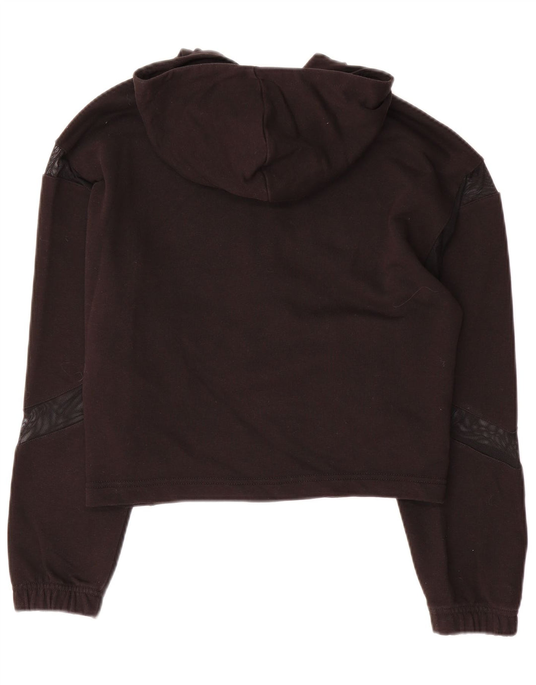Suéter feminino Puma Crop Zip com capuz Reino Unido 14 médio preto poliéster
