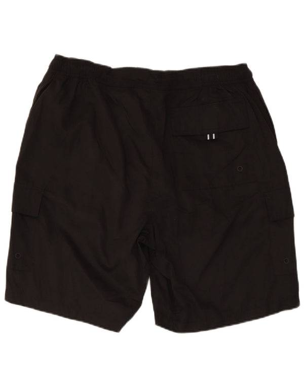 Shorts de natação masculino Cargo da Marks & Spencer, poliéster preto médio