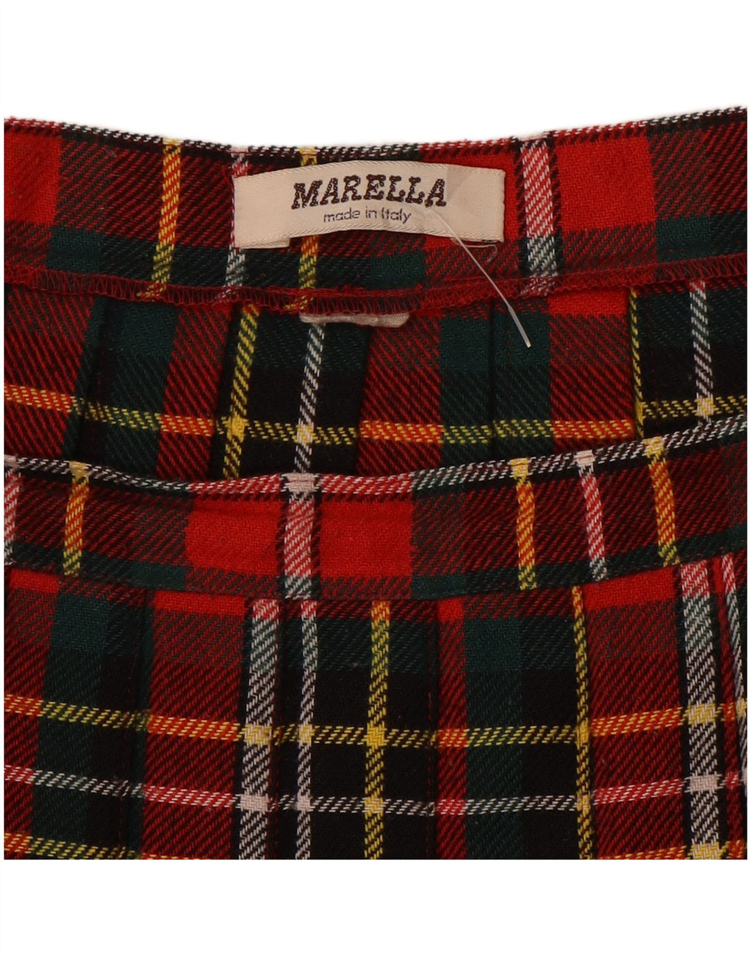 Saia feminina plissada Marella W30 xadrez vermelho médio