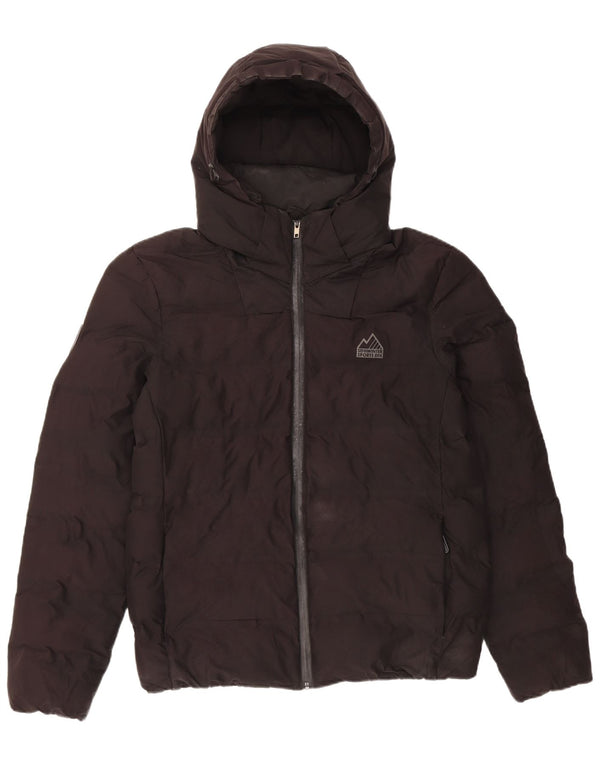 Jaqueta acolchoada com capuz masculina Superdry UK 40 grande poliéster preto