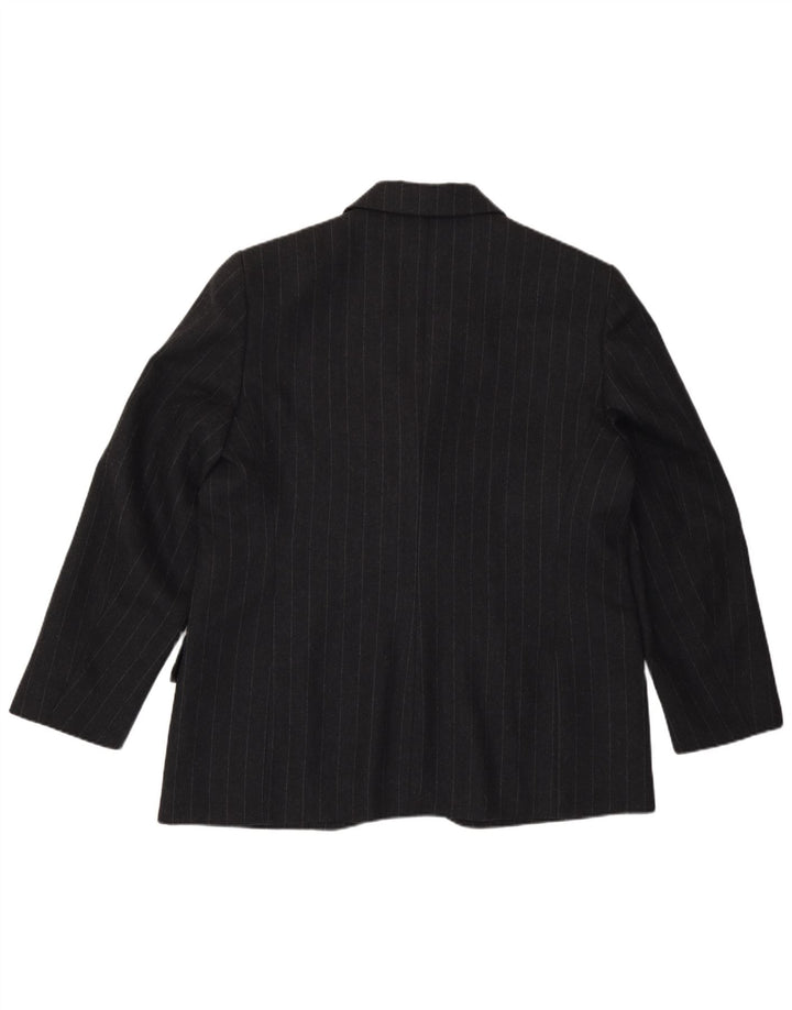 Jaqueta blazer feminina Gianfranco Ferre com 1 botão Reino Unido 18 XL risca de giz cinza