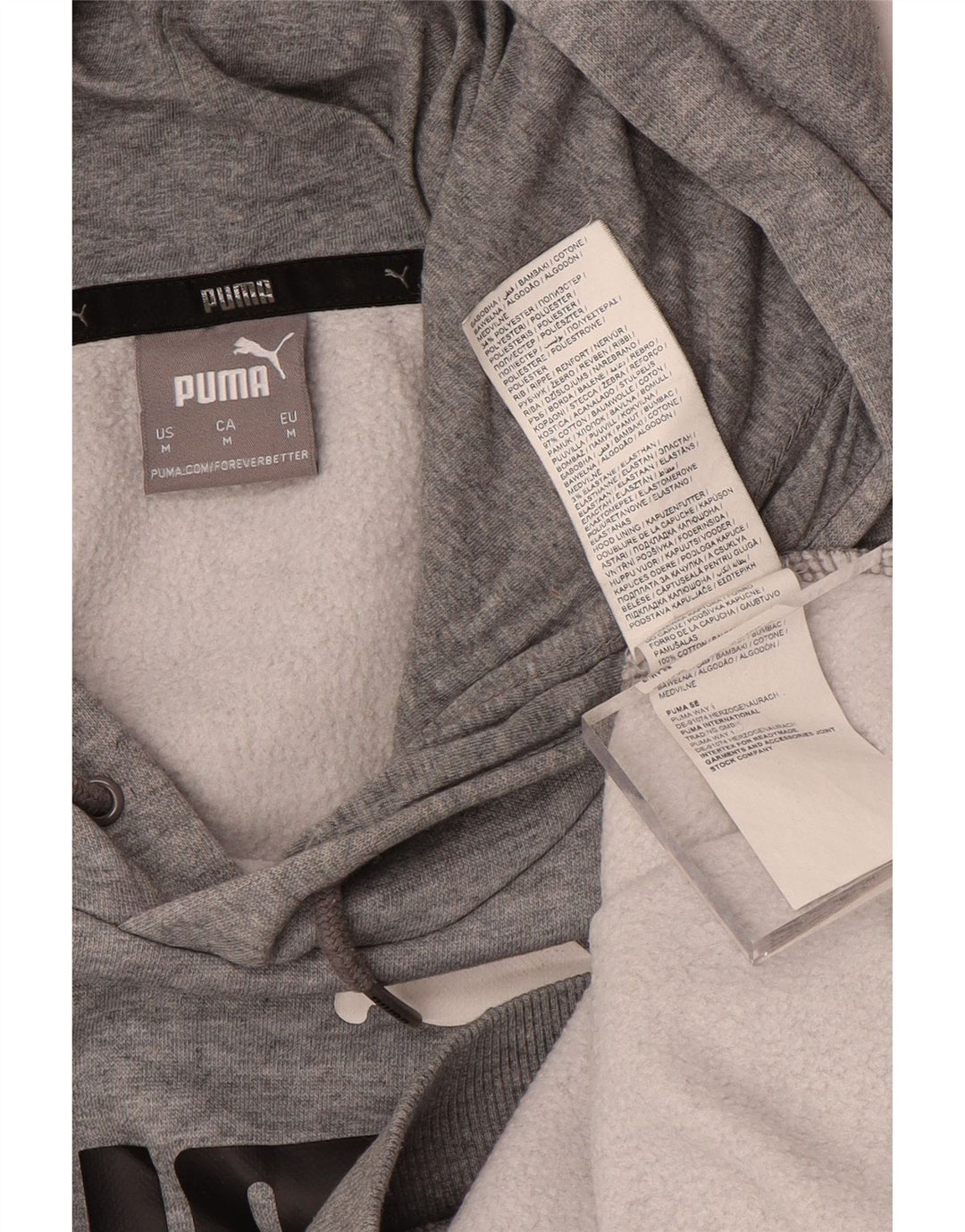 PUMA Mens Graphic Hoodie Jumper Médio Algodão Cinza