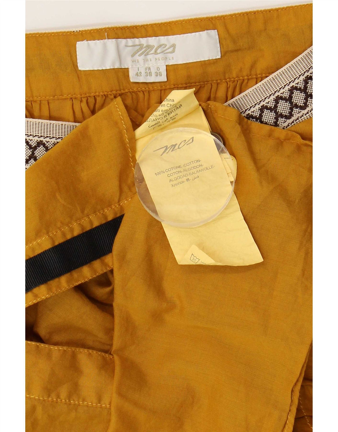 Top feminino Marlboro Classics Crop Cami EU 38 algodão geométrico amarelo médio