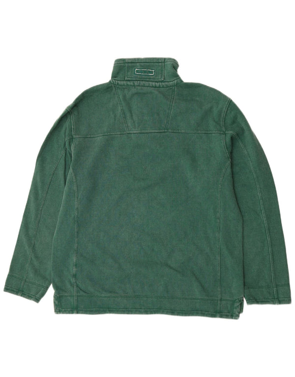 Crew Clothing Mens Zip Neck Moletom Jumper XL Algodão Verde