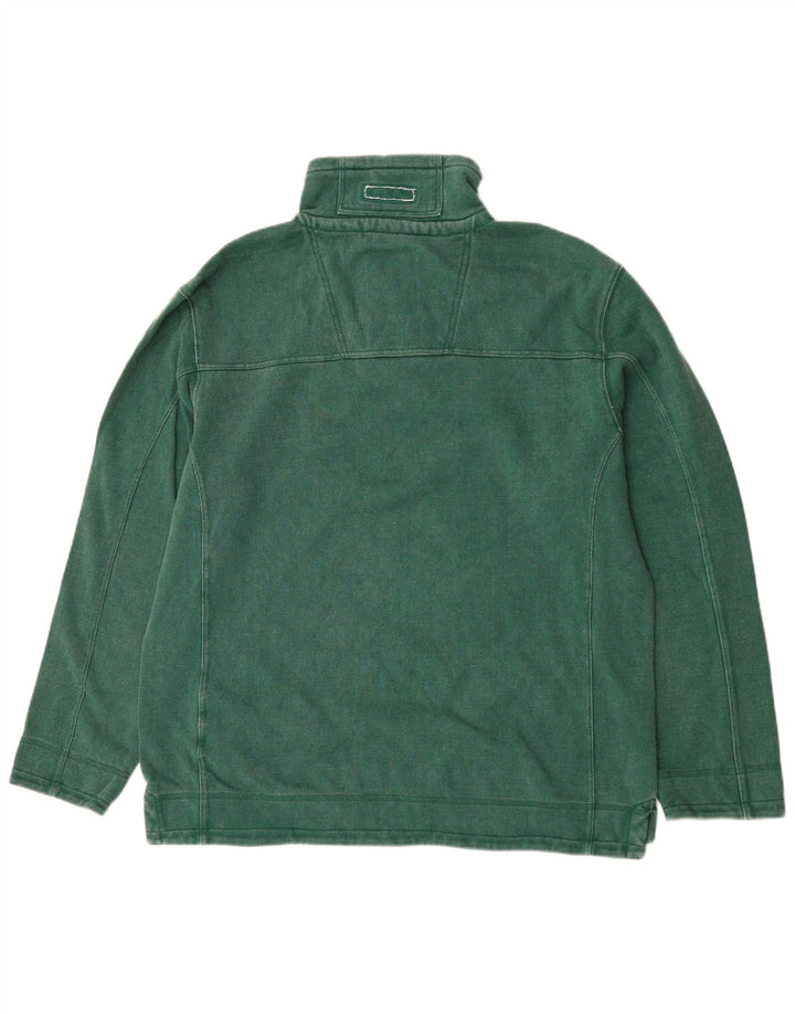 Crew Clothing Mens Zip Neck Moletom Jumper XL Algodão Verde