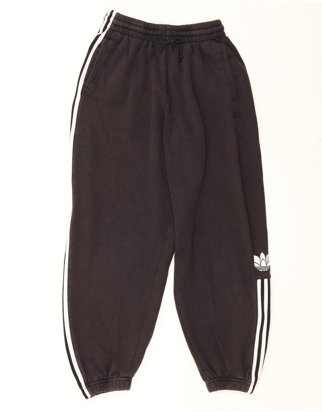 ADIDAS Womens Tracksuit Calças Joggers UK 14 Médio Algodão Preto