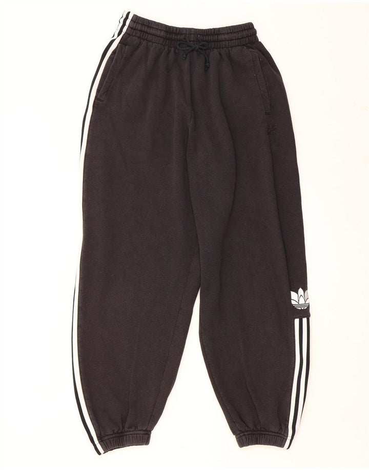 ADIDAS Womens Tracksuit Calças Joggers UK 14 Médio Algodão Preto