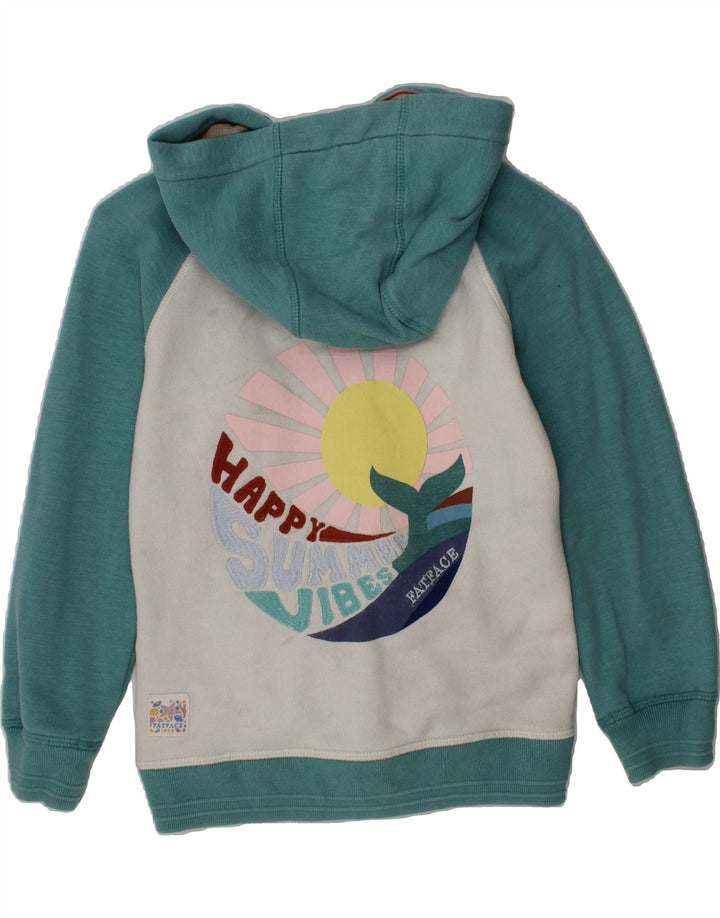 FAT FACE Boys Graphic Zip Hoodie Sweater 7-8 Years White Colourblock Vintage Fat Face and Second-Hand Fat Face from Messina Hembry 