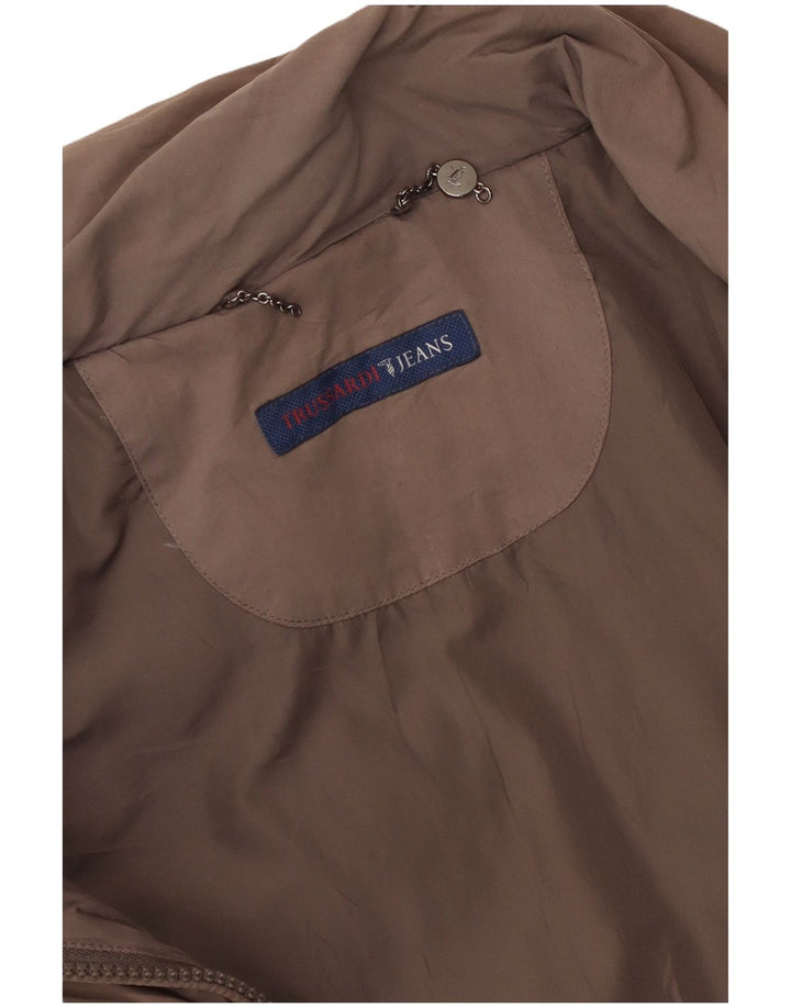 Jaqueta acolchoada feminina Trussardi Jeans UK 14 médio bege