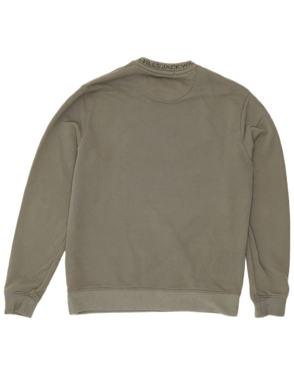 Jack Wills Mens Graphic Relaxed Fit Moletom Jumper XS Khaki Algodão