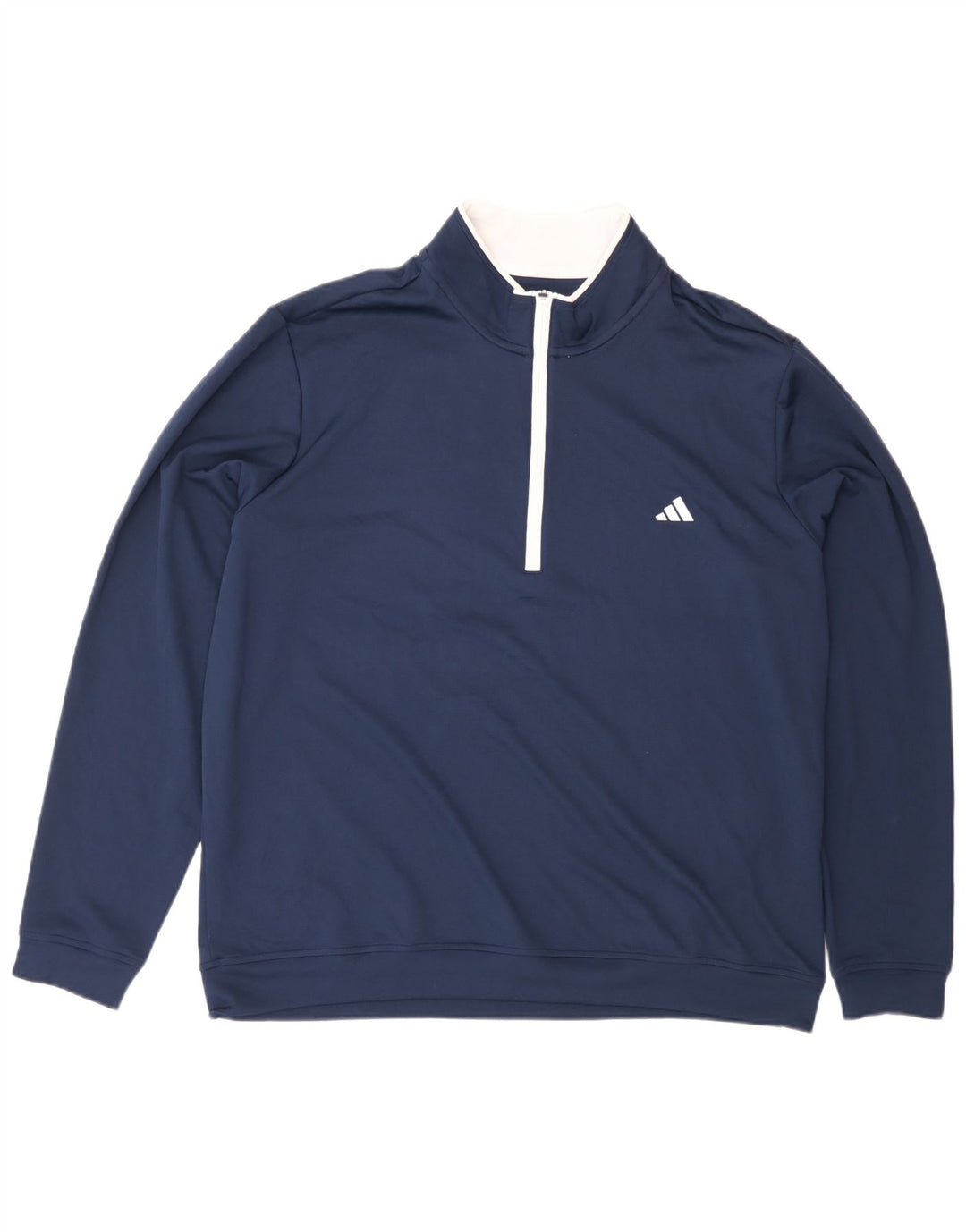 Adidas Mens Zip Neck Moletom Jumper XL Azul Marinho Poliéster