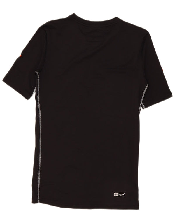 Camiseta masculina Superdry Athletic Fit Graphic Top pequeno preto poliéster esportivo